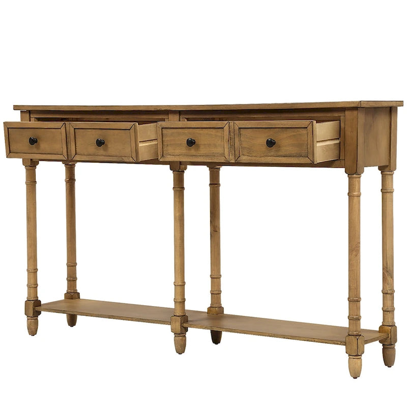 2-Drawer Console Table with Bottom Shelf
