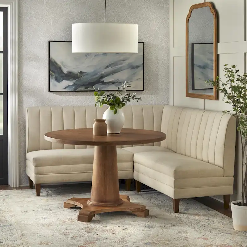 Lifestorey Kerrington 3-Piece Channel Back Upholstered Banquette Set