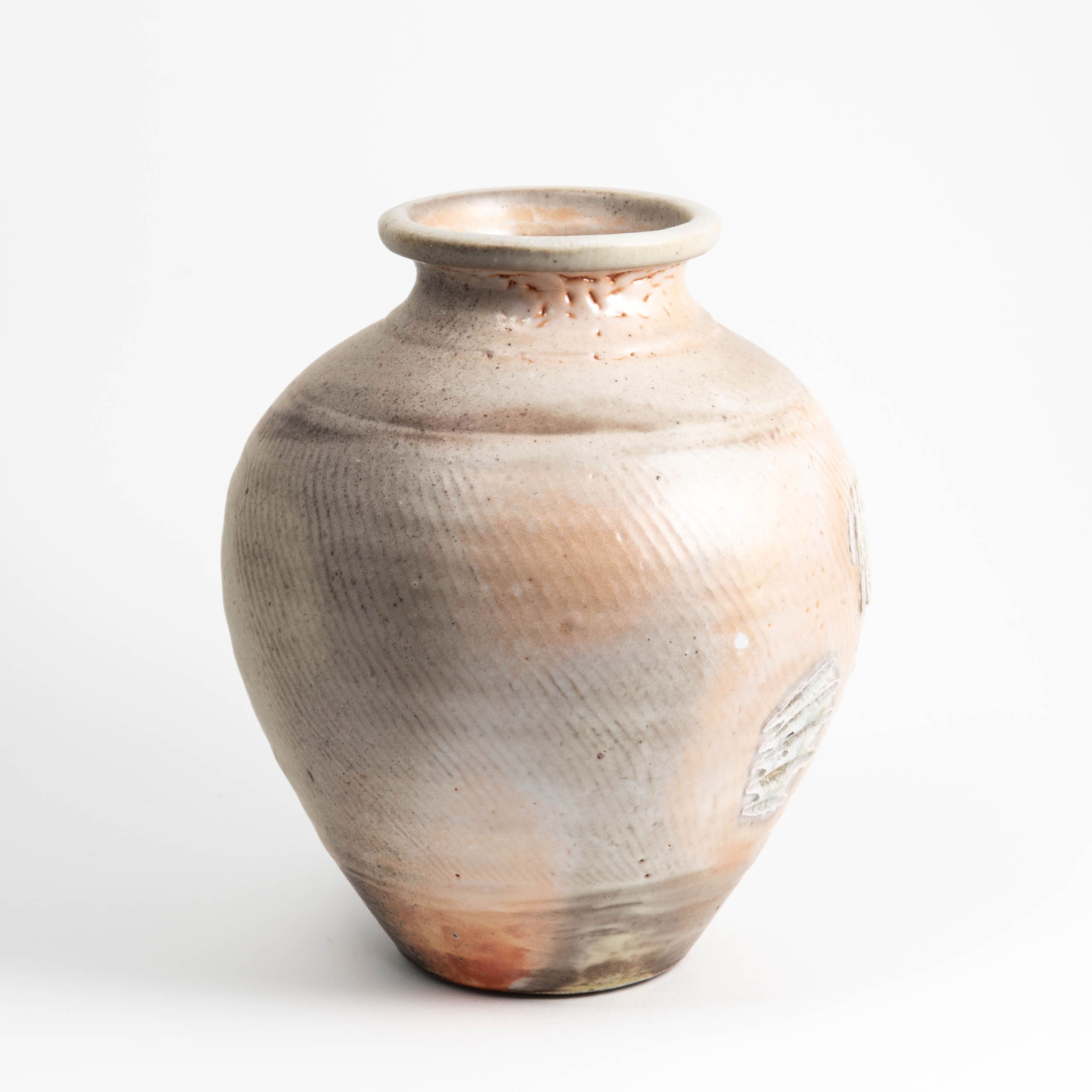 White Shino Textured Vase