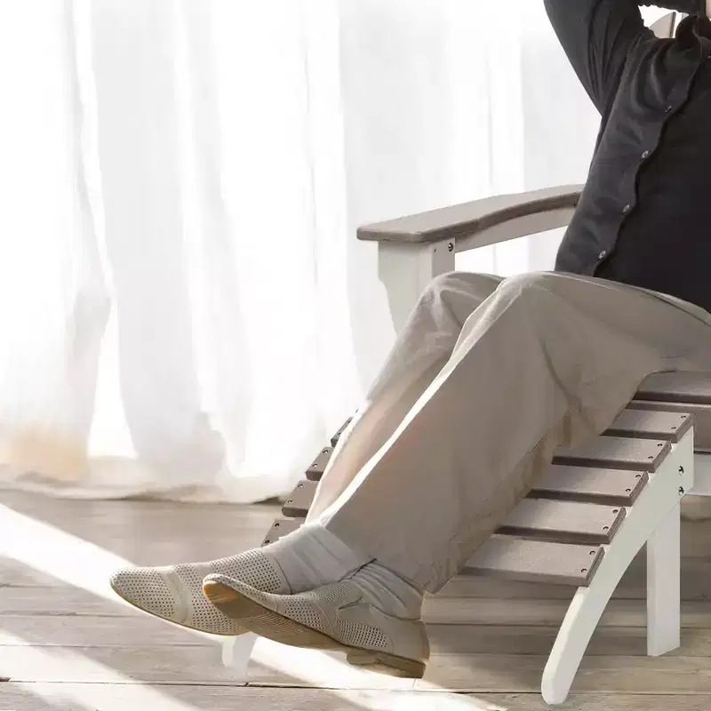 Aoodor Outdoor Adirondack Ottoman - Weather-Resistant HDPE Patio Footrest for Ultimate Relaxation