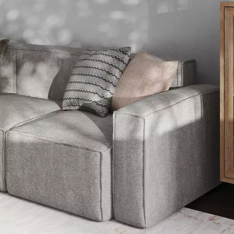Emma and Oliver Modular Right Side Armchair with Arm Rest