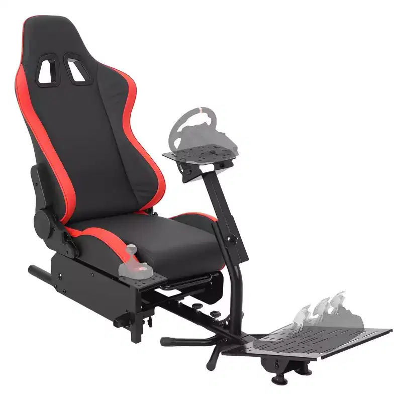 Foldable Racing Simulator Cockpit with Adjustable Wheel Stand for G29/G920/G923 and More