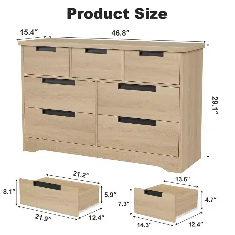 7-Drawer Dresser with Embedded Handles