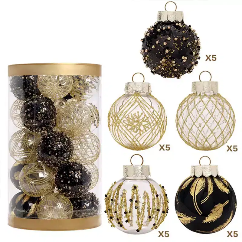 GustoWave Christmas Tree Ornaments Sets, 25 Pcs Christmas Decoration Balls for Holiday, Wedding, Party