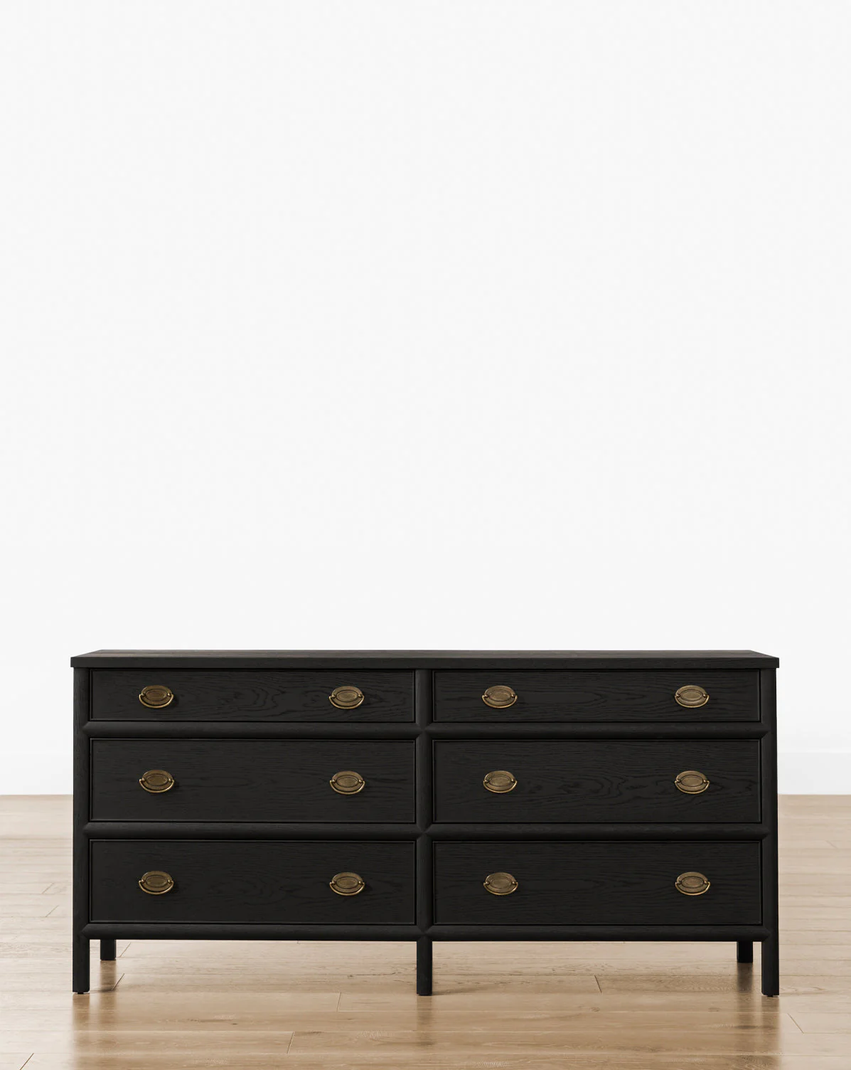 Modern Black Ash Dresser with Brass Hardware for Bedroom
