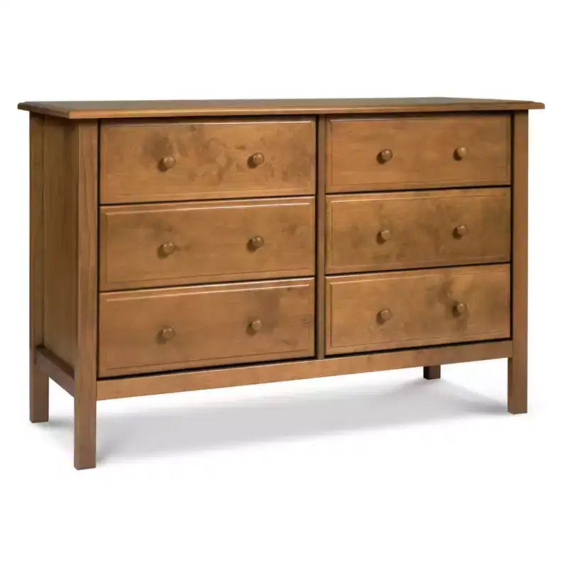 6-Drawer Double Wide Dresser 鈥?Pine Wood, 48Dx18.75Wx32H, GREENGUARD Gold Certified