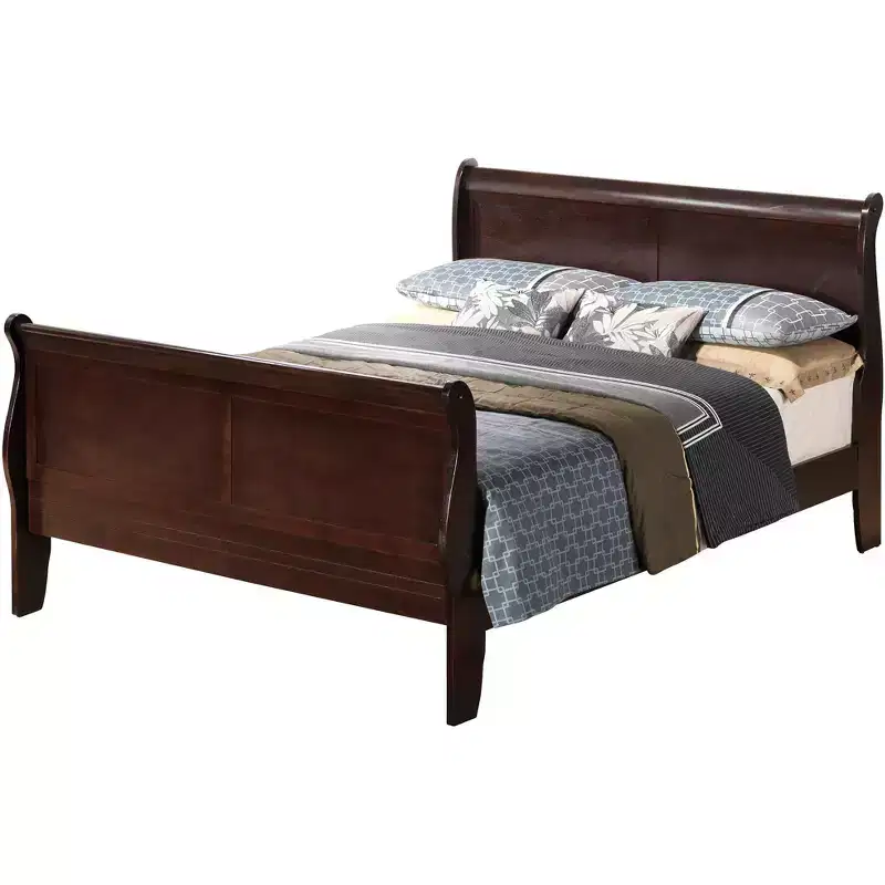 Queen Sleigh Bed with High Footboard