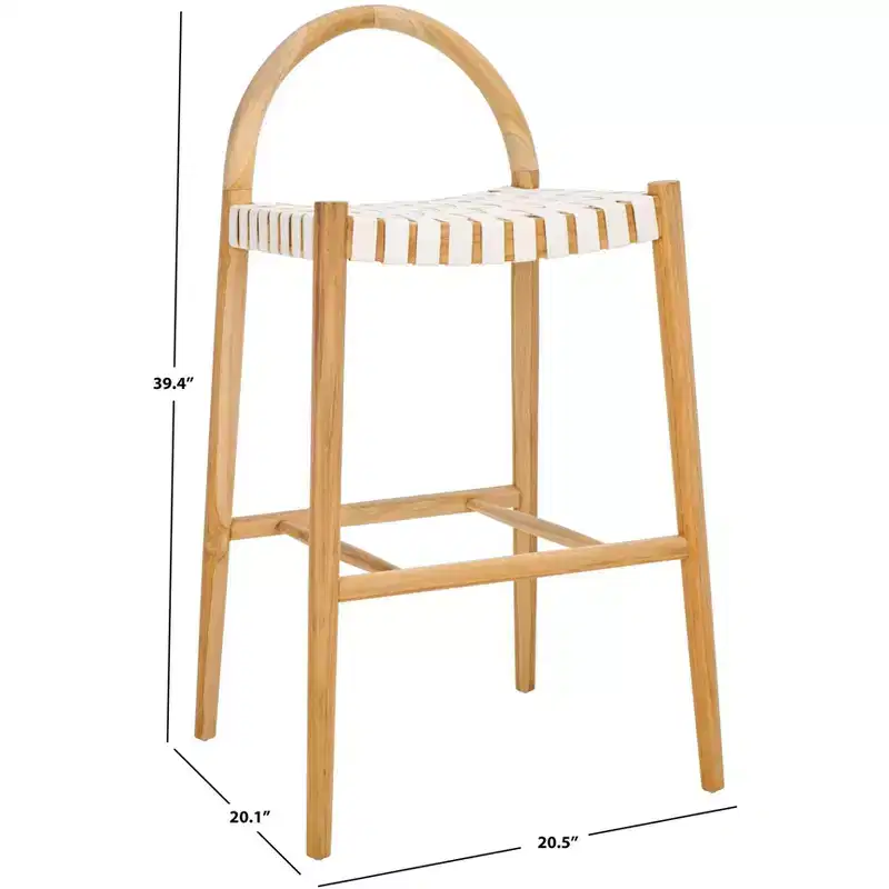 Rhyan Bar Stool - BST1204A - White/Natural - Safavieh