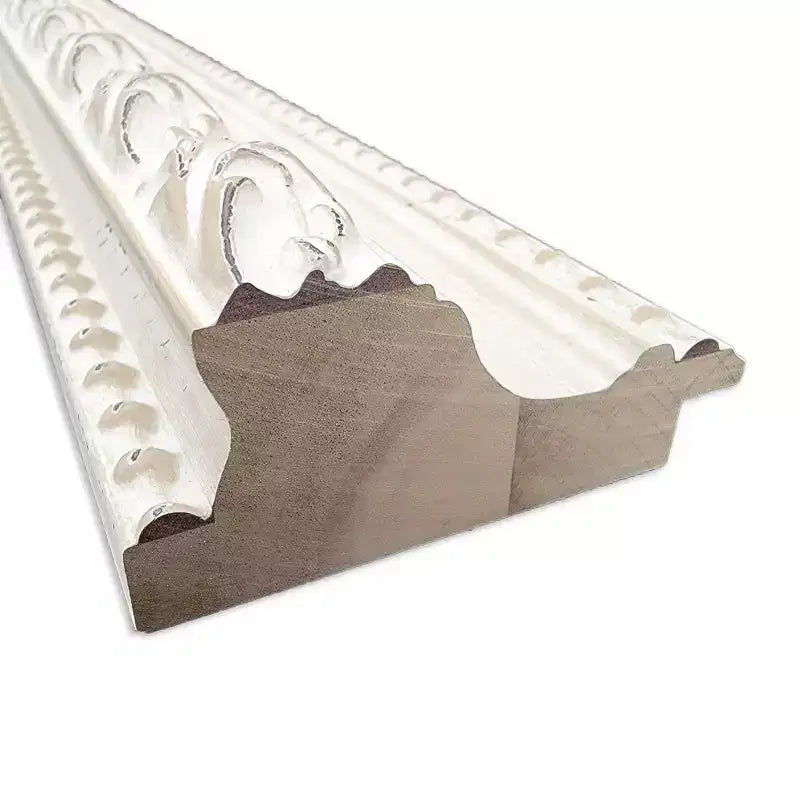34"x28" Non-Beveled Opera Wood Bathroom Wall Mirror Off-White - Amanti Art: Modern Style, Rectangle, Wall Mounted, Wood Frame