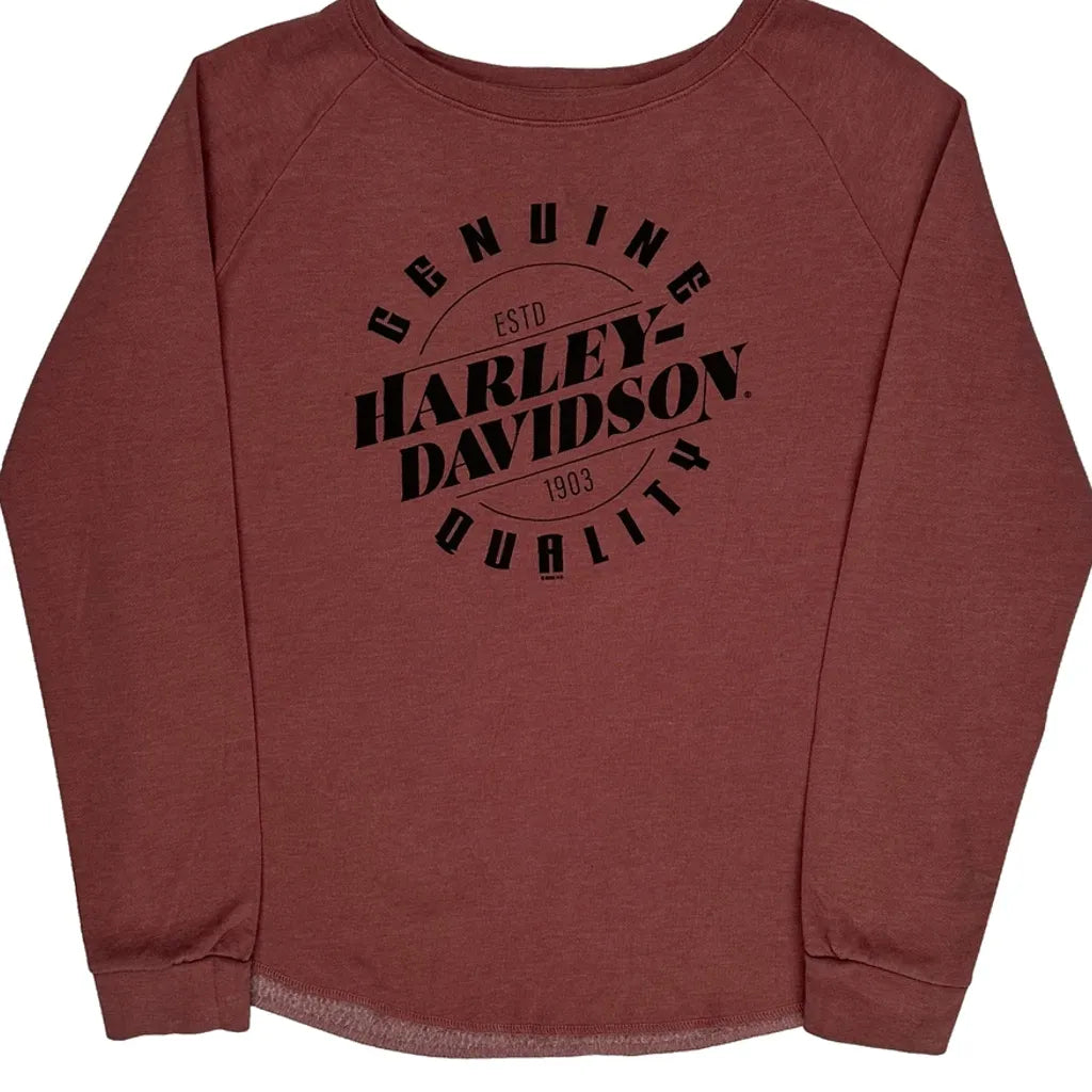 Graphic Long Sleeve T-Shirt Women's Regular Fit Round Neck Red Cotton Blend