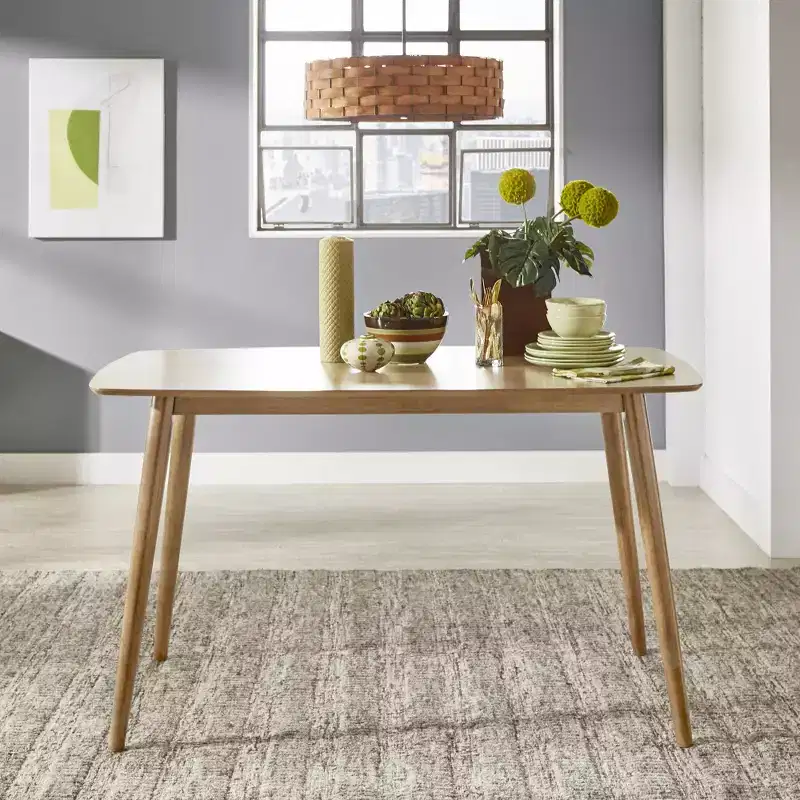 Cortland Mid-Century Natural Oak 63 Wide Counter Height Dining Set - iNSPIRE Q