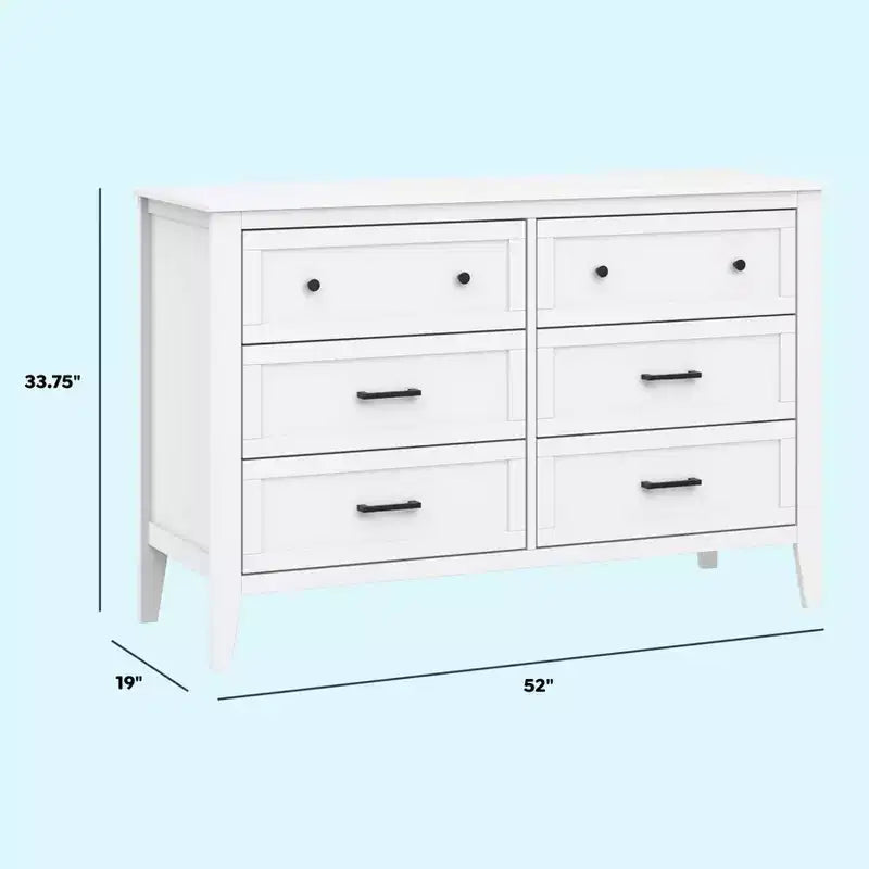 6-Drawer Nursery Dresser -Pine Wood
