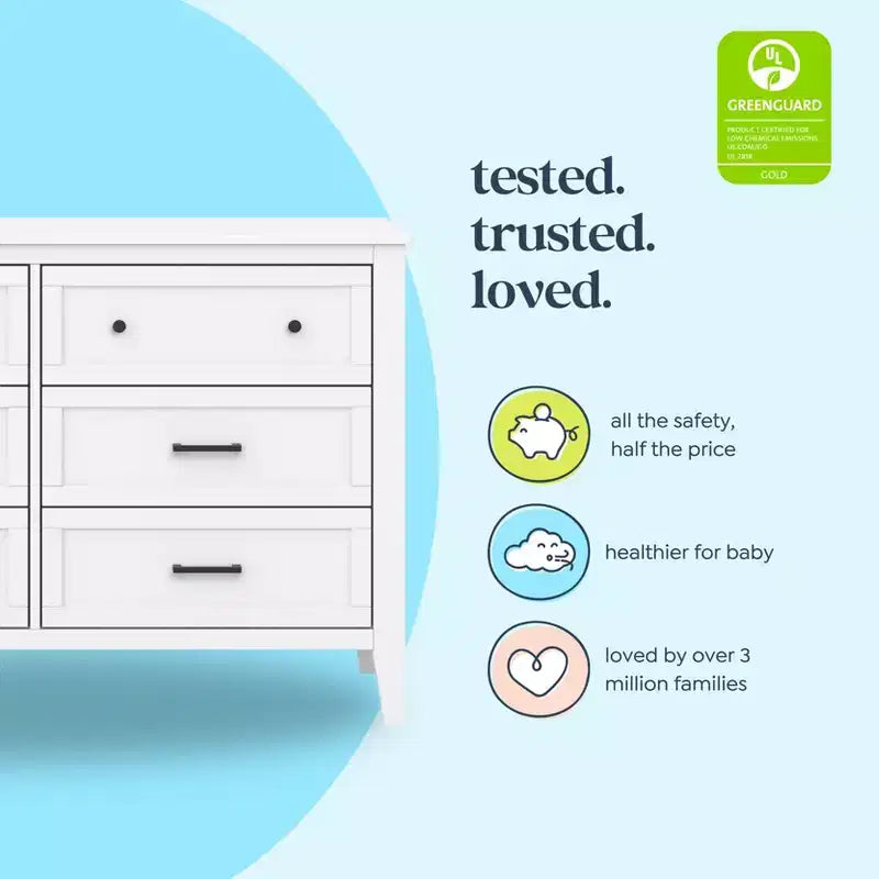 6-Drawer Nursery Dresser -Pine Wood
