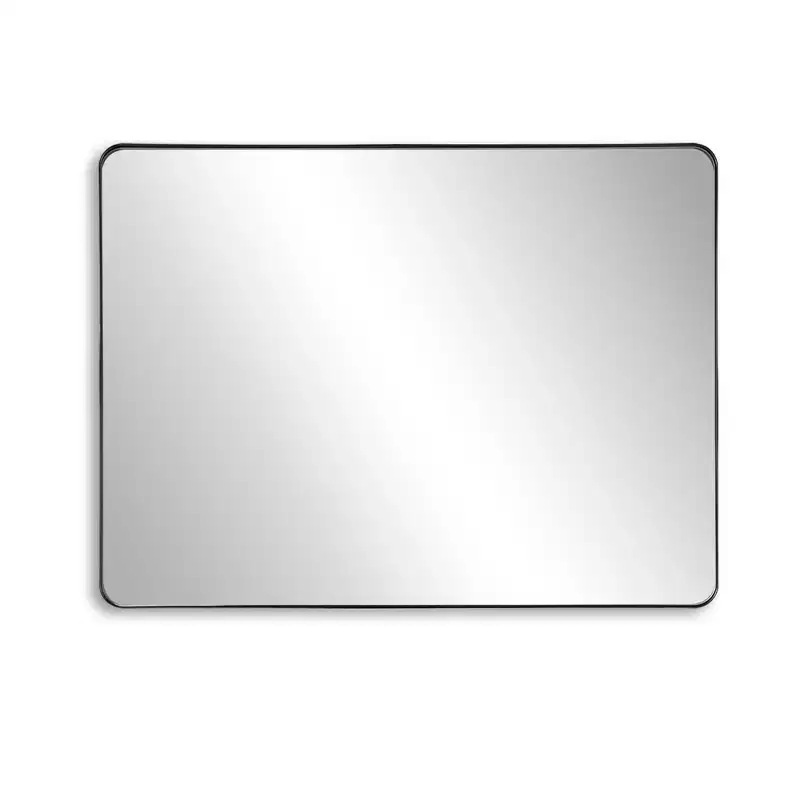 SUMERAIN Bathroom Mirror, 40x30 Black Framed Wall Mirror, Tempered Glass for Entryway, Living Room