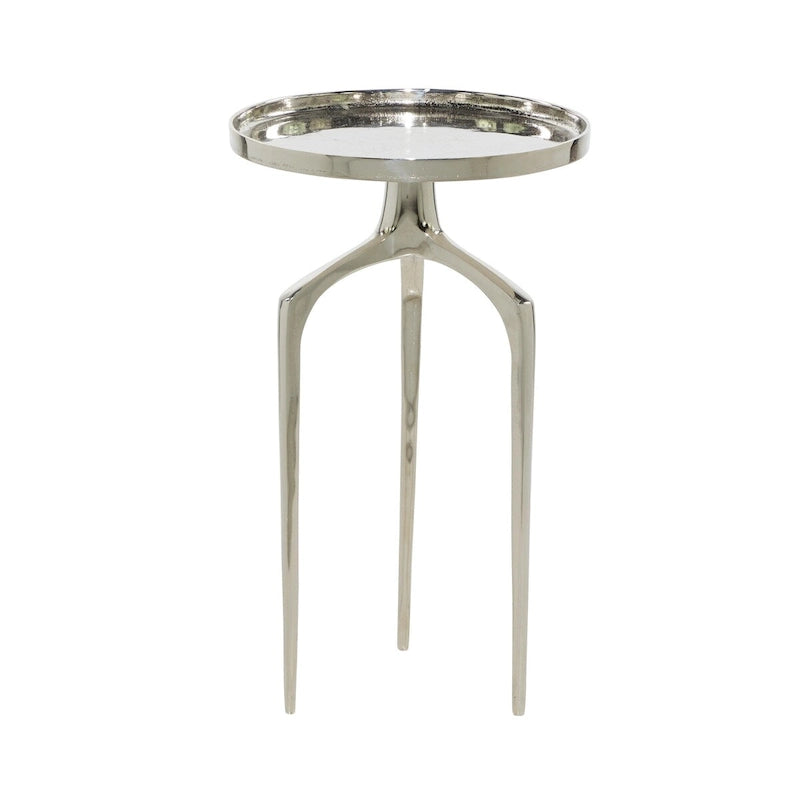 Aluminum Tray-Top Accent Table with Tripod Legs