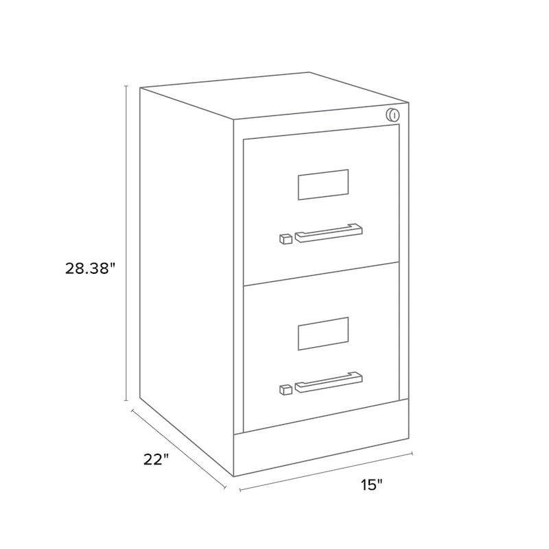 22-Deep 2-Drawer Letter Vertical File Cabinet