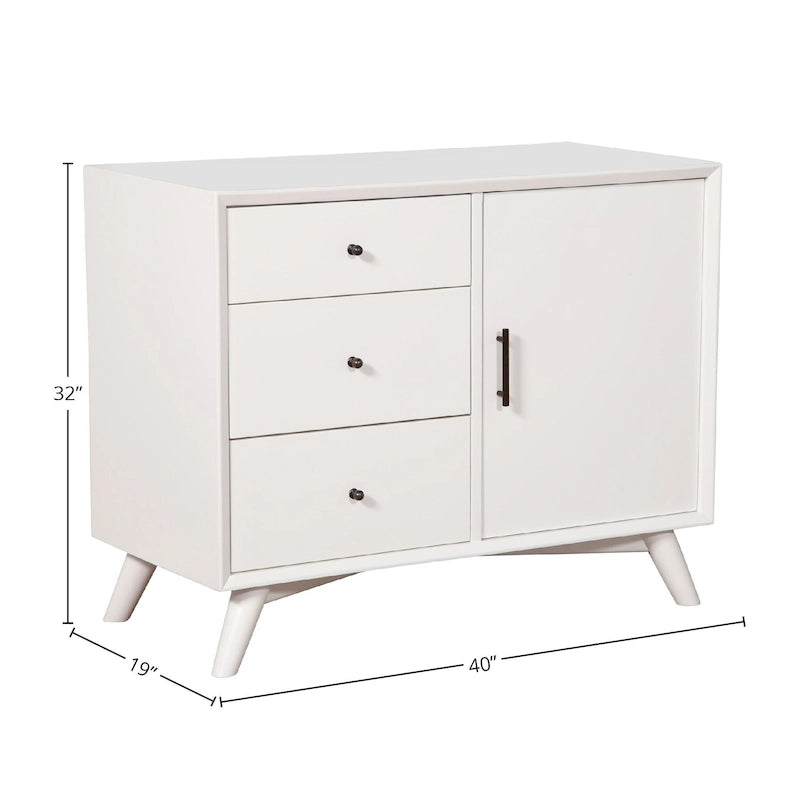 Wood Accent Cabinet in White