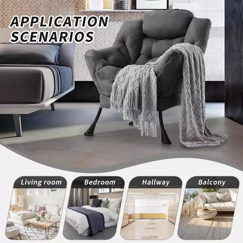 Modern Lounge Chair - Slim Profile Armchair for Small Spaces