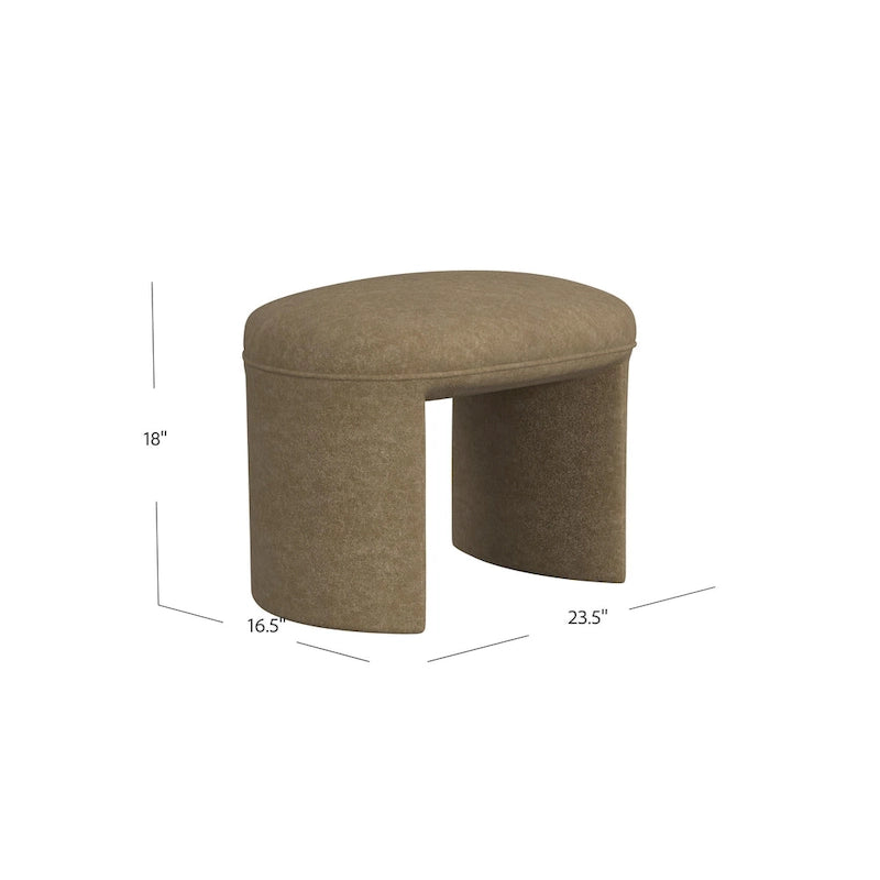 Modern Upholstered Ottoman with Boucle and Velvet Fabric Options