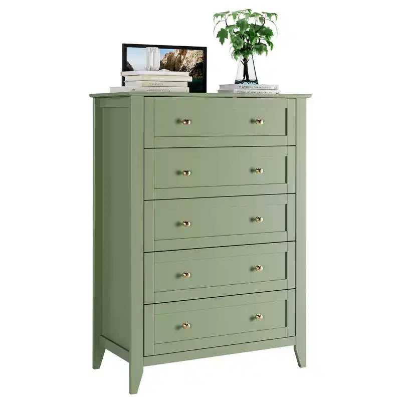 5-Drawer Chest of Drawers with Metal Knobs