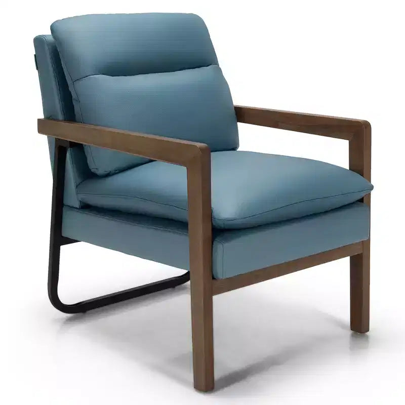 Modern Upholstered Accent Armchair with Rubber Wood Legs