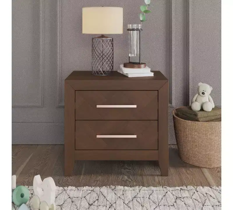 Child Craft Kieran 4-in-1 Convertible Crib, Double Dresser, Chest, and Nightstand 4-Piece Nursery Set