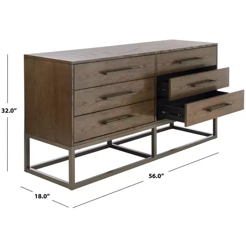Estelle 6 Drawer Modern Dresser - SFV2105 - Safavieh Couture