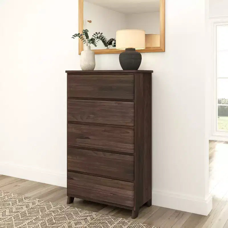 Plank+Beam Solid Wood Farmhouse 5 Drawer Dresser