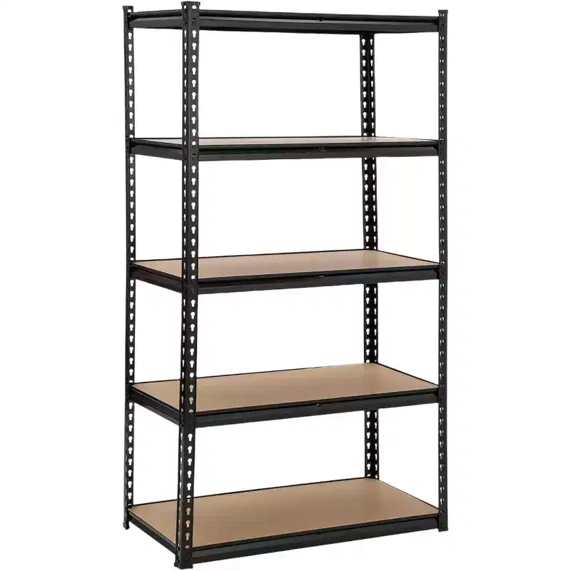 Acekool 5-Tier Heavy Duty Garage Storage Shelves, Adjustable Metal Utility Rack, Load Capacity 3850 lbs, 48 L x 18 W x 73 H, Black
