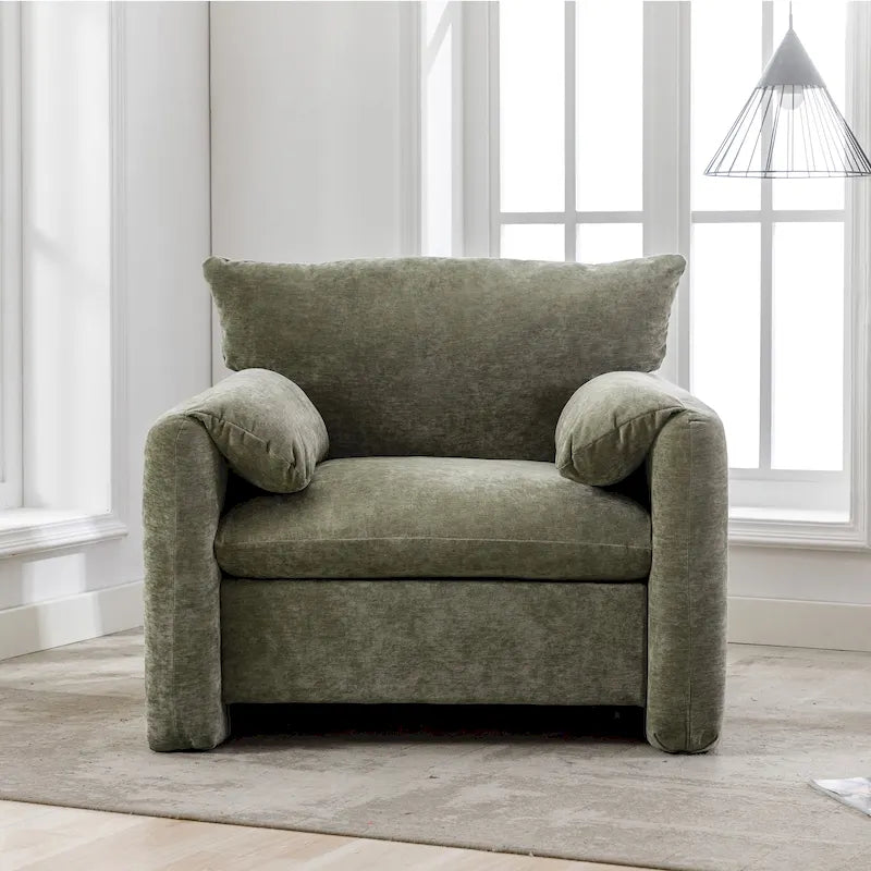 38.6 W Oversized Accent Armchair with Chenille Upholstery