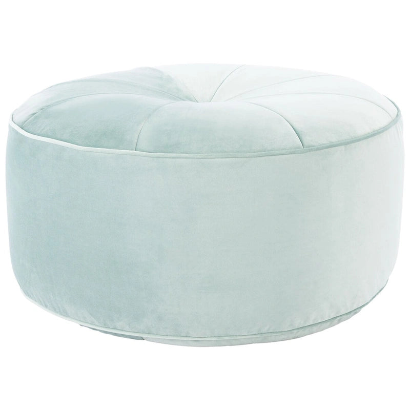 Round Velvet Pouf Ottoman �� Plush Seating Accent
