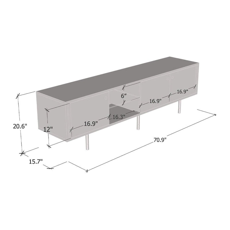 71 in. Modern TV Stand - Fits up to 80 in. TVs