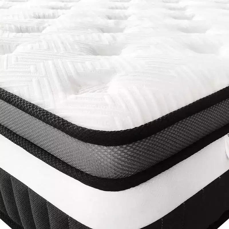 Mattress on Sale: 14 King Hybrid Mattress in a Box, Gel Memory Foam+Pocketed Coils, Cooling, Medium, Pressure Relief, Motion Isolation
