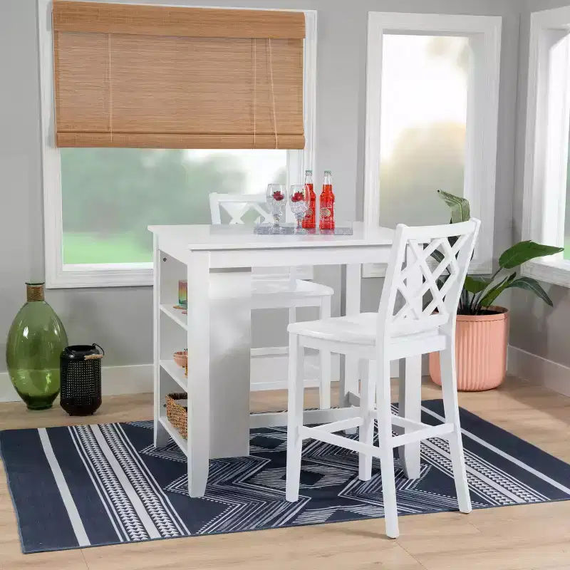 Shelby Solid Wood Space Saving Counter Height Table White - Powell