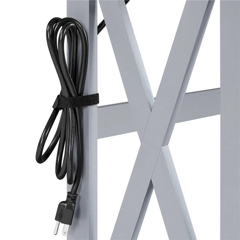 2-Tier Narrow Sofa Console Table with Built-In Power Outlet