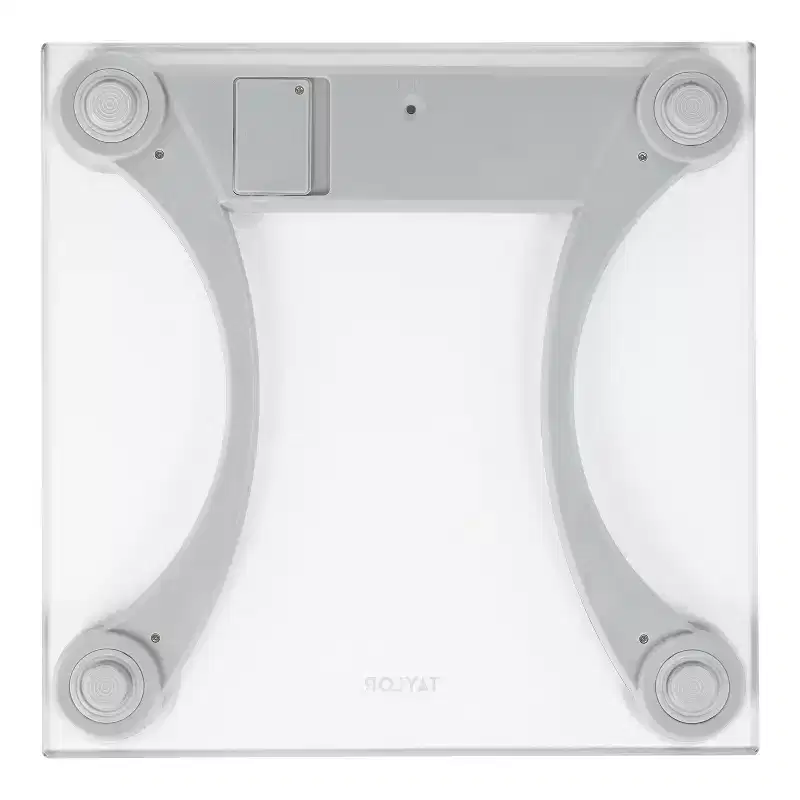 Taylor Precision Products Instant Read 400-lb Capacity Glass and Metallic Bathroom Scale