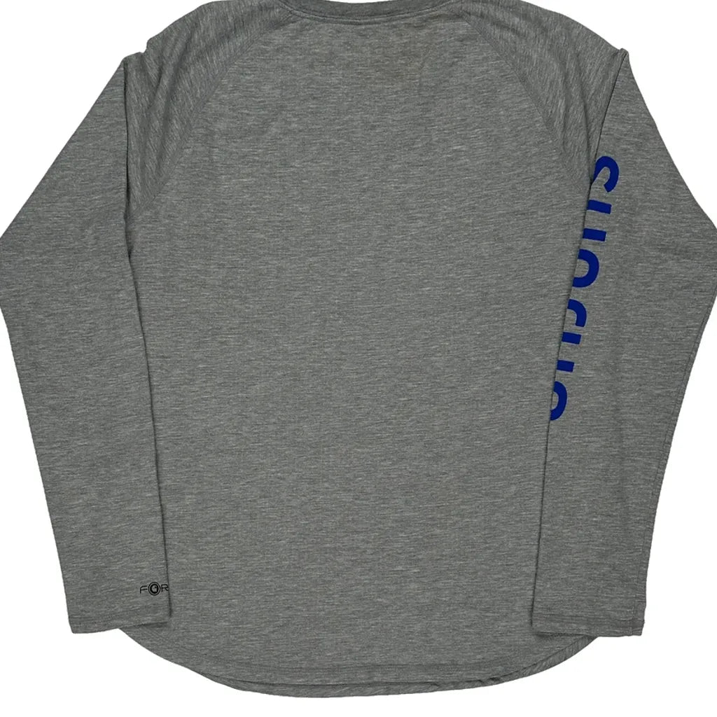 Women's Grey Long Sleeve Crew Neck Cotton T-Shirt Regular Fit