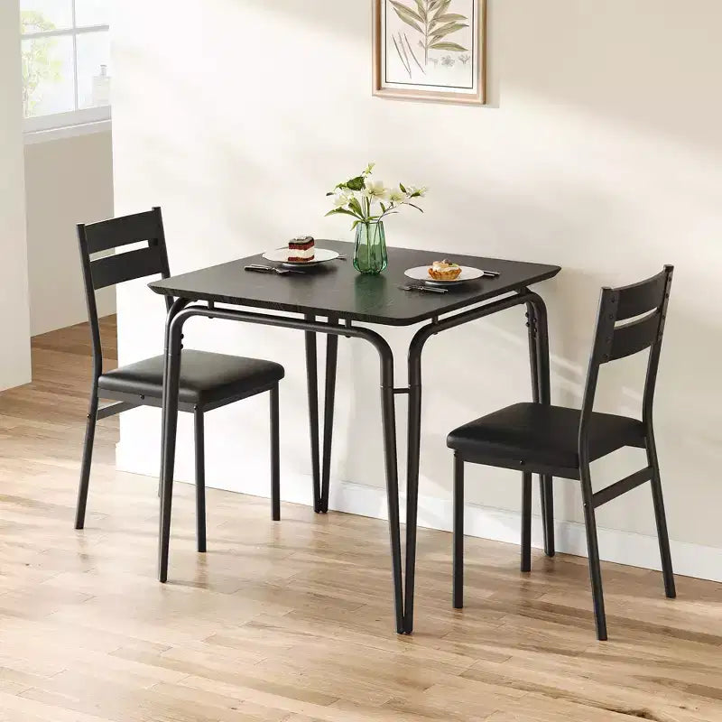 Dining Table for 2,Small Table & Chairs Set of 2,Square Dinette Set with 2 Chairs,3 Piece Kitchen & Dining Room Sets for Small Space,Apartment