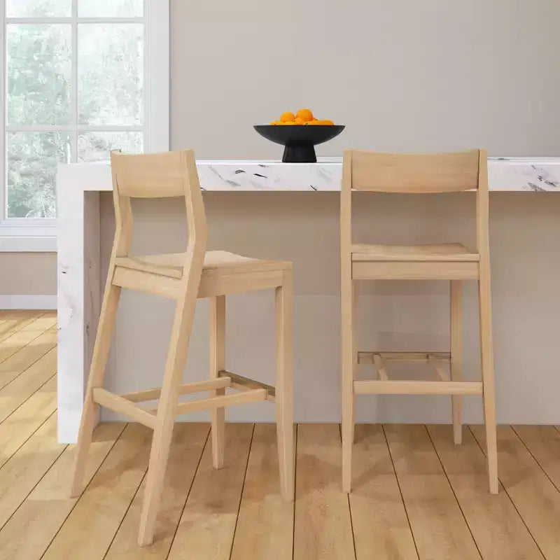 44 Solid Wood Counter Height Dining Chair for Kitchen Island and Breakfast Bar