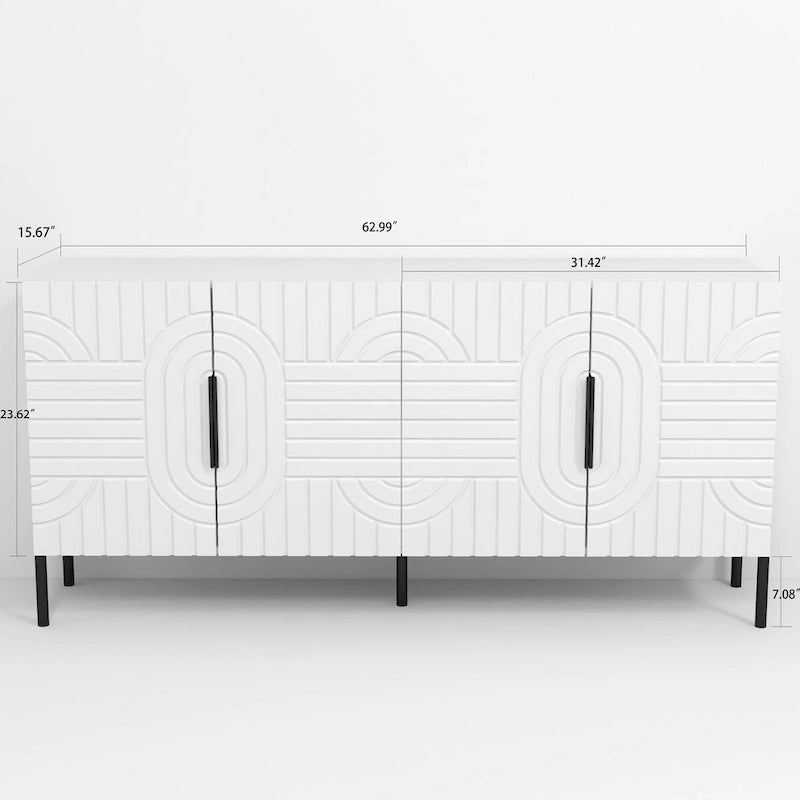 63-Inch White TV Stand Fits Up to 65-Inch TV