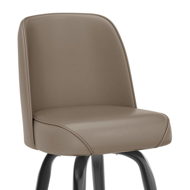 2-Pack Metal Barstools with Swivel Vinyl Bucket Seat & Footrest