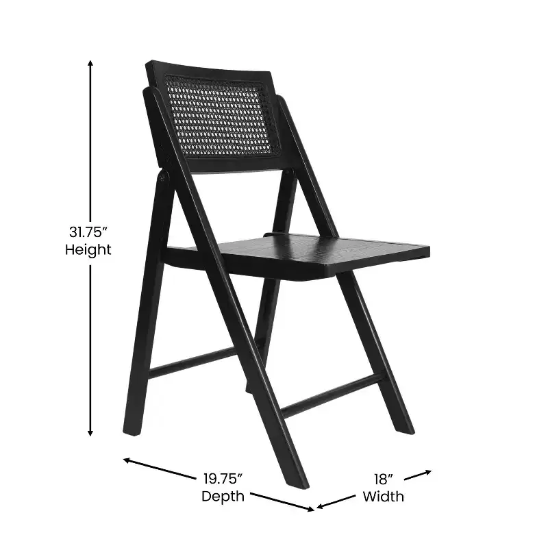 Merrick Lane Set of 2 Cane Rattan Folding Chairs