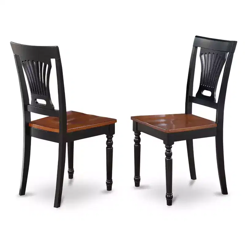 HomeStock 7-Piece Rectangle Black and Cherry Finish Solid Wood Top Dining Table with 6 Chairs