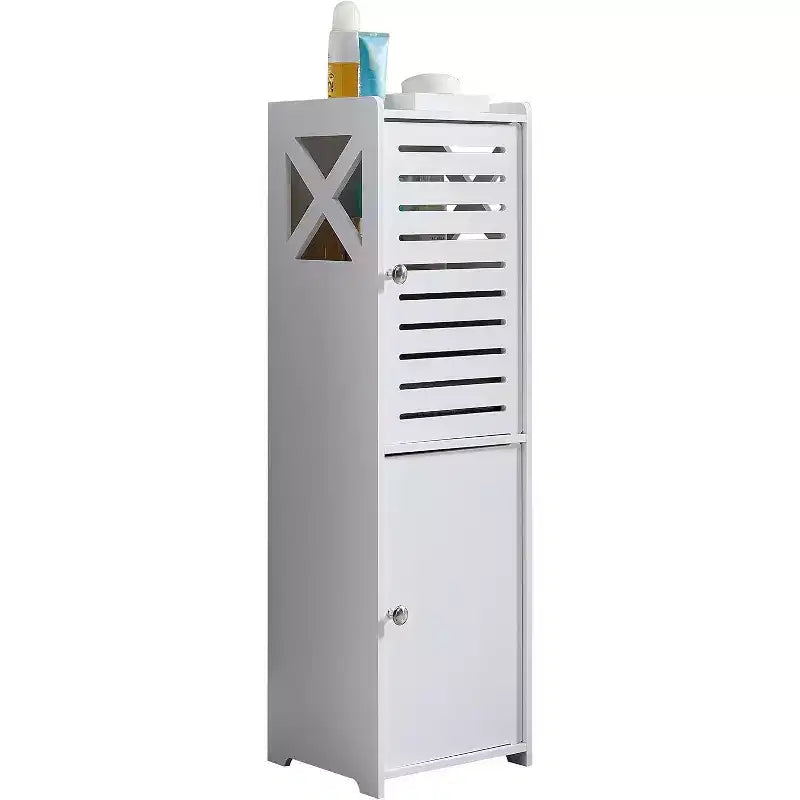Kings Brand Furniture  Crane Free-Standing Bathroom Storage Cabinet Organizer Unit with 2 Doors, White