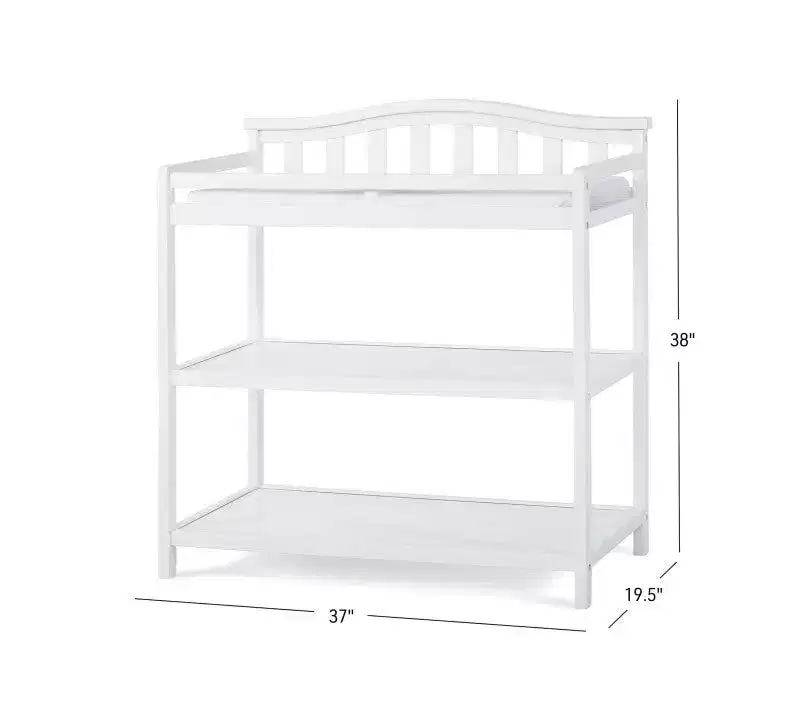 Child Craft Hampton Arch Top Crib and Changing Table Nursery Set, 2-Piece, Includes 4-in-1 Convertible Crib and Changing Table