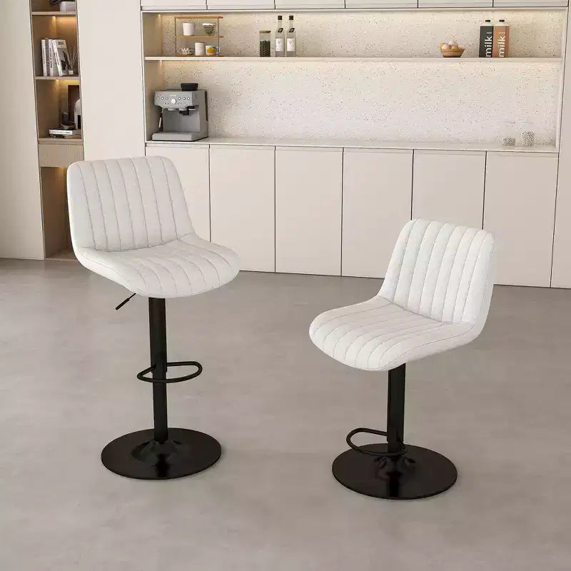TUYOHW Modern Swivel Counter Height Bar Stool Set of 2,Adjustable Height Bar Chair with Footstool,Ergonomic Back for Kitchen Island,Home,Bar