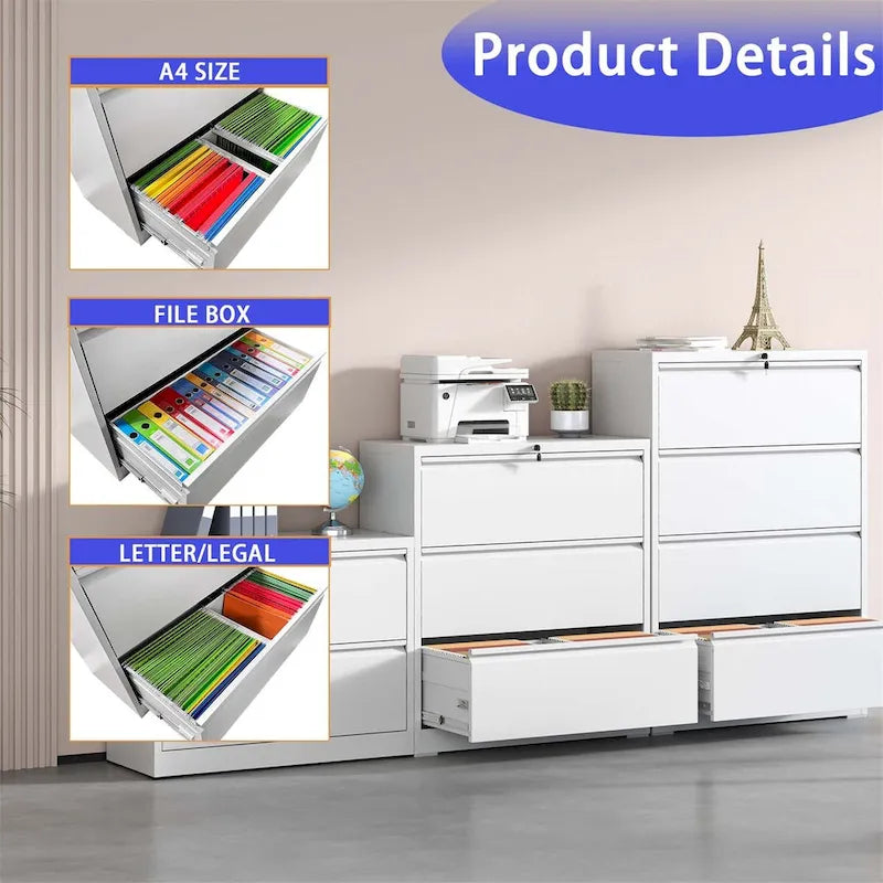 Lateral File Cabinet 2 Drawer,with Lock,Lockable File Cabinet