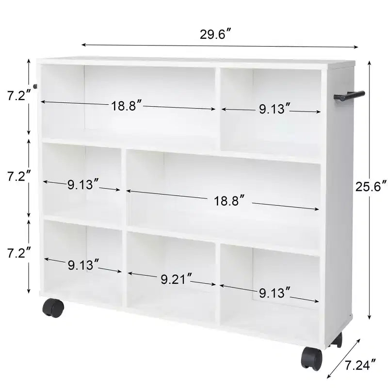 3-Tier Kitchen Cart with Lockable Wheels and Open Shelves, White