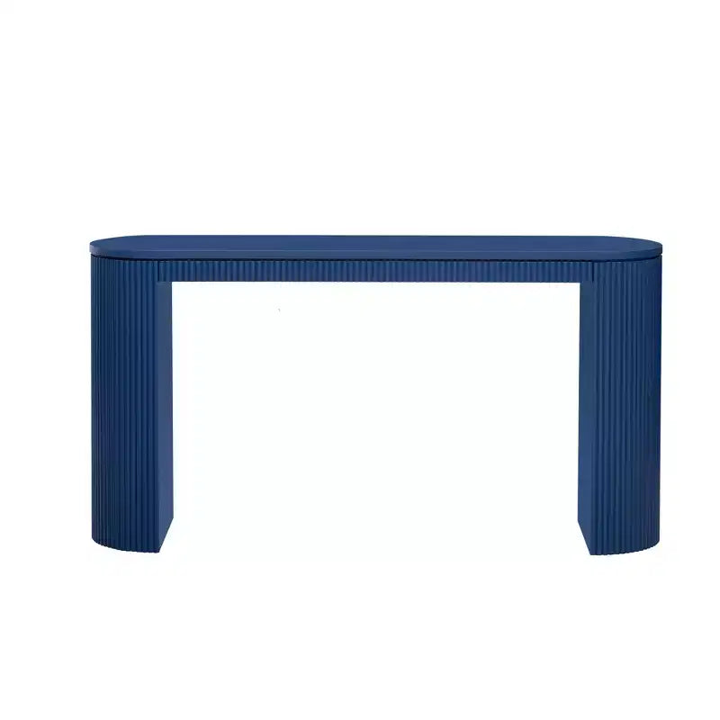 Modern Entryway Console Table with Curved Legs, Vertical Stripe Design, Narrow Table for Living Room