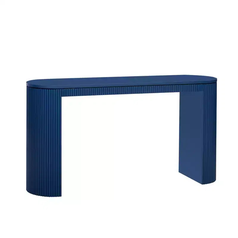 Modern Entryway Console Table with Curved Legs, Vertical Stripe Design, Narrow Table for Living Room